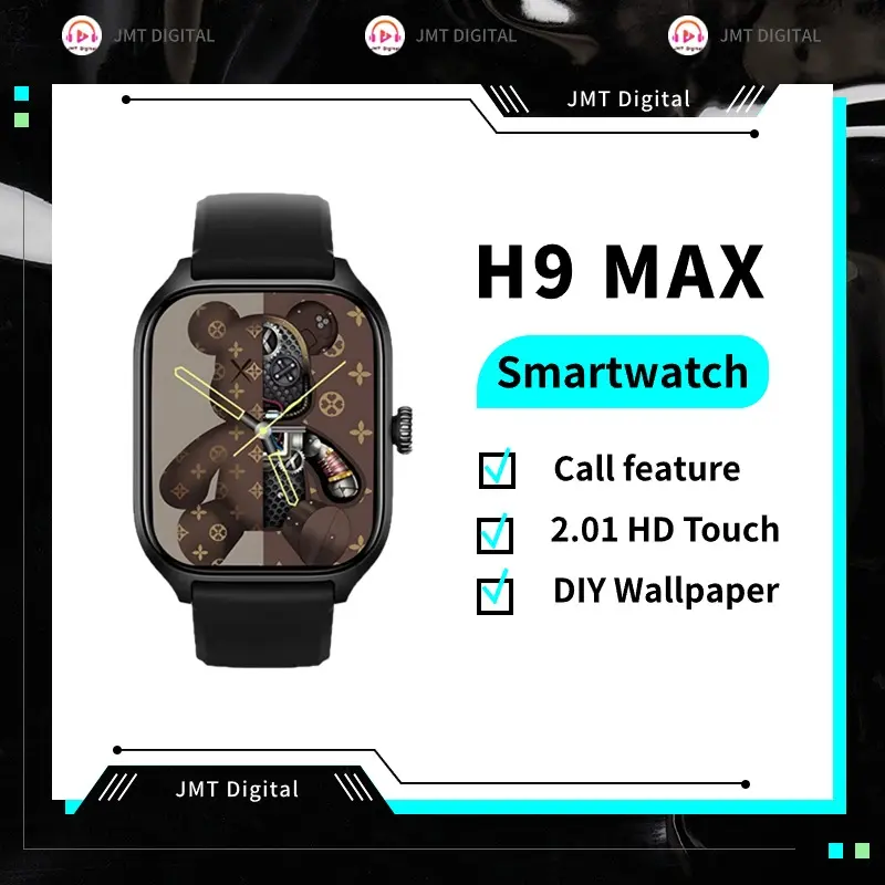 Support call, smart watch H9 MAX, men's and women's watch, customized wallpaper, 2.01 HD touch screen, cheap and durable sports bracelet, support Android, iOS system