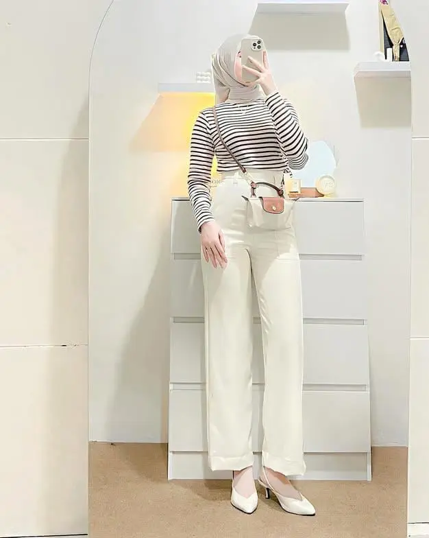 [NEW] ORO PANTS - Celana Kulot Wanita Highwaist Panjang Bahan Anti Kusut - Loose Pants Trouser Wanita Basic Kerja Korean Style 2