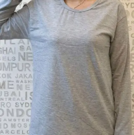 Manset Kaos Premium Wanita - Inner Lengan Panjang Baju Muslimah Krah Pendek Kaos Leher Pendek Atasan Basic Casual Dewasa Nyaman Spandex Oblong Tebal Dalaman 7