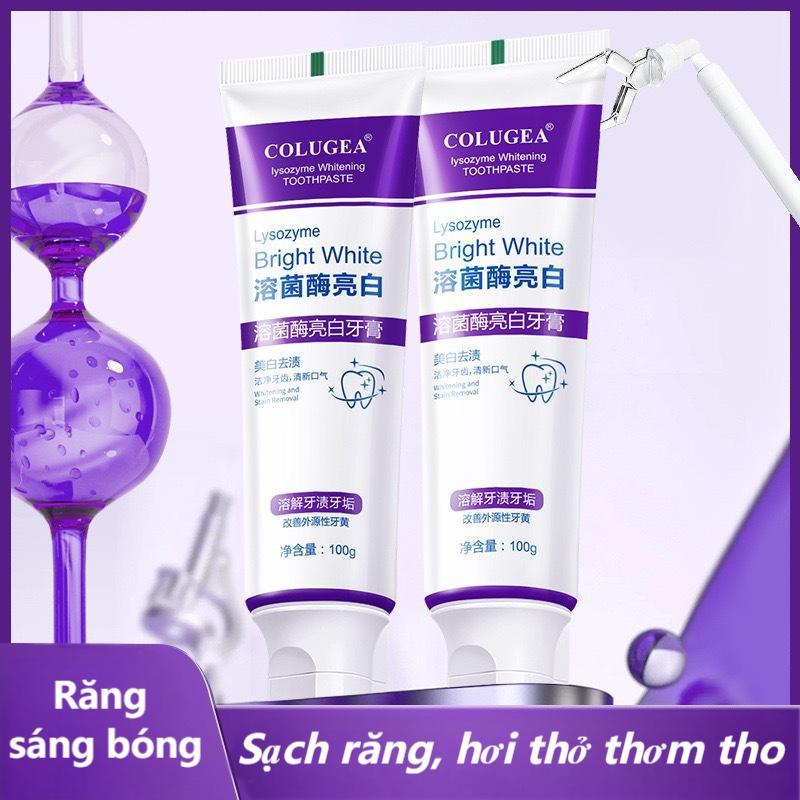 Mua một tặng một! Kem Đánh Răng Làm Trắng, Lysozyme, Công Thức Lysozyme Tím, Đánh Bóng Vết Ố Vàng, Làm Mới Hơi Thở, Loại Bỏ Vết Bẩn Mạnh Mẽ, Giúp Răng Trắng Sáng, Tự Tin, Không Cần Lo Lắng Về Mảng Bám!——(EB)