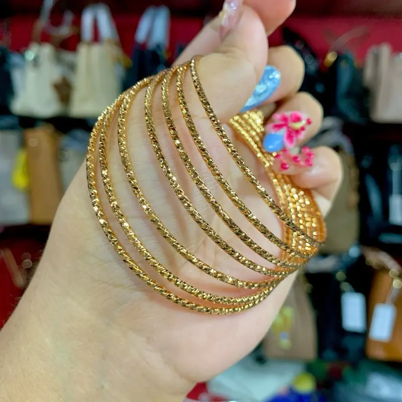 Benika Accesories - Gelang Tangan Keroncong Xp Set 7 Motif Ukir Kaca Dove Bahan Tembaga Logam Stainless Aman Harian Rekomendasi Keroncong Daily Harian Pakai Perhiasan Permata Bracelets Kulit 3