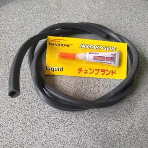 Paket karet list helm dan lem cair instan glue karet list ukuran 7 mm karet list U helm chen universal Motorcycle List helm Universal 1 meter