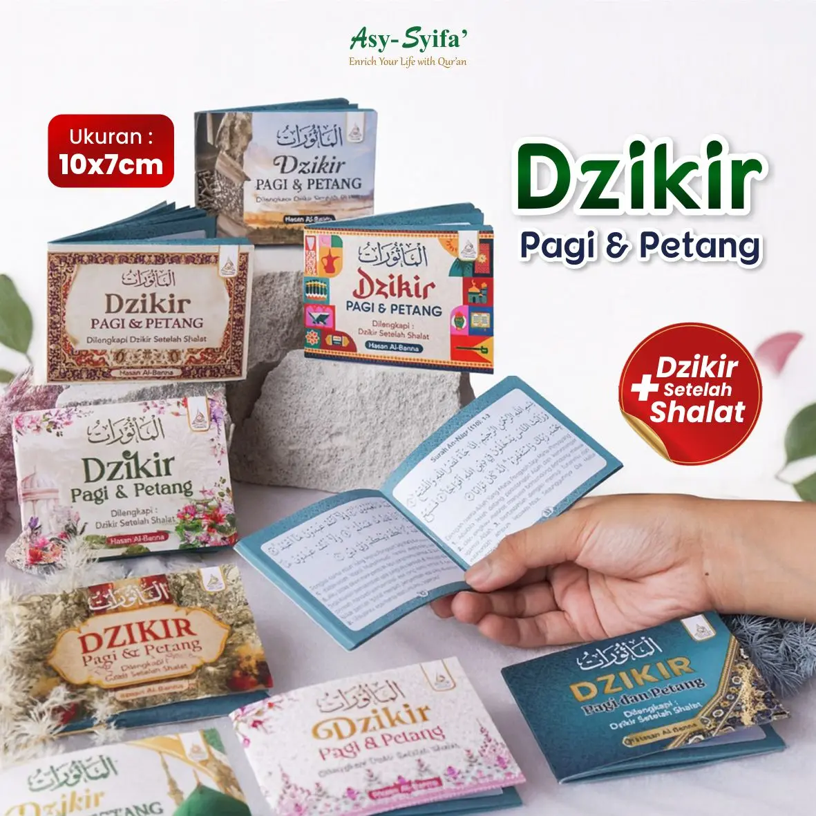 Buku Dzikir Pagi Petang Mini + Dzikir Setelah Shalat Aesthetic / Cocok untuk Souvenir Pernikahan - ASY SYIFA