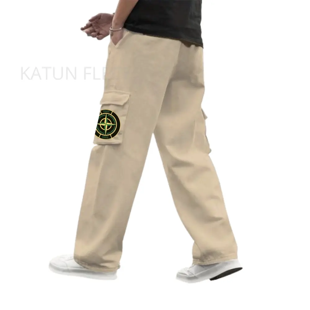 Celana Panjang Katun Fleece Synthesis Expertise Celana panjang Cargo Bahan Fleece Cream  EST 2022 argo Fleece Long Pants