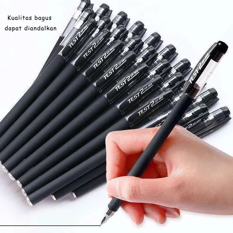 Pulpen Gel 0.5mm Tinta Cair Cepat Kering Isi Ulang Anti Bocor 3 Warna Hitam Merah Biru Pulpen Gel Isi Ulang 0.5mm Anti Luntur Cocok Ujian Sekolah & Alat Tulis Kantor