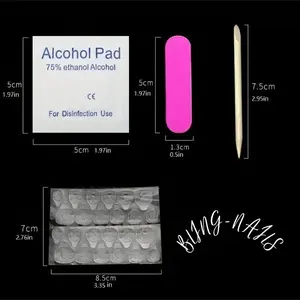 Bling-Nails Pelengkap Kuku Palsu Lem Gell & Pengikir Kuku Paket Lengkap Satu Set Kuku Palsu Tampilan Menarik