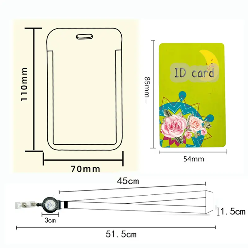Hộp Đựng Thẻ Hình Gấu, Màu Đen, Kiểu Dáng Thời Trang, Có Dây Đeo Tự Động Mở Rộng, Thích Hợp Cho Thẻ Nhân Viên Và Thẻ Học Sinh, Vỏ Bảo Vệ 7