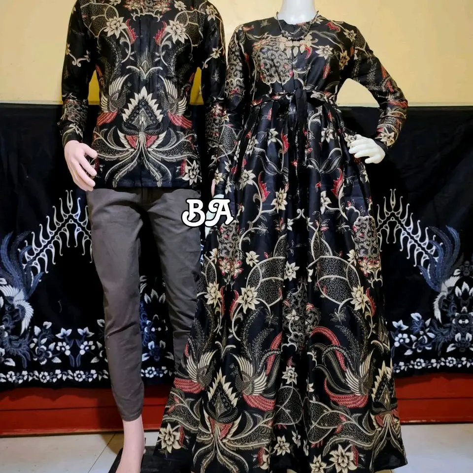 GAMIS BATIK BUSUI RESLETING/ GAMIS KATUN PRIMA  Muslim Pekalongan Gamis batik Couple Panjang