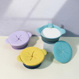 Multifunction Anti Spill Plastic Feeding Suction Bowls Unbreakable Kids Baby Food Snack Dining Bowl Set With Lid For Baby