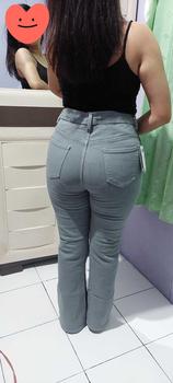 Product Review of Celana Highwaist Cutbray Jeans Wanita Jumbo 35-42 Big Size Muat BB 100Kg Hitam - Jeans Wanita - Cewek, Panjang Karet from ** N**a ** 0