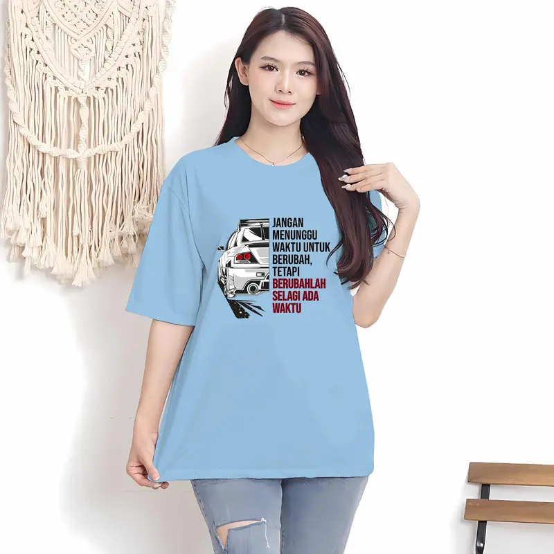 COD Kaos Oversize Wanita/Kaos UNISEX T-SHIRT Oversize Wanita/Kaos Distro Wanita/Kaos Streetwear Oversize Baju Combed Oblong Santai Nyaman Motif Variasi Soft Atasan Tee Pendek Tangan Polos Printing Panjang 5