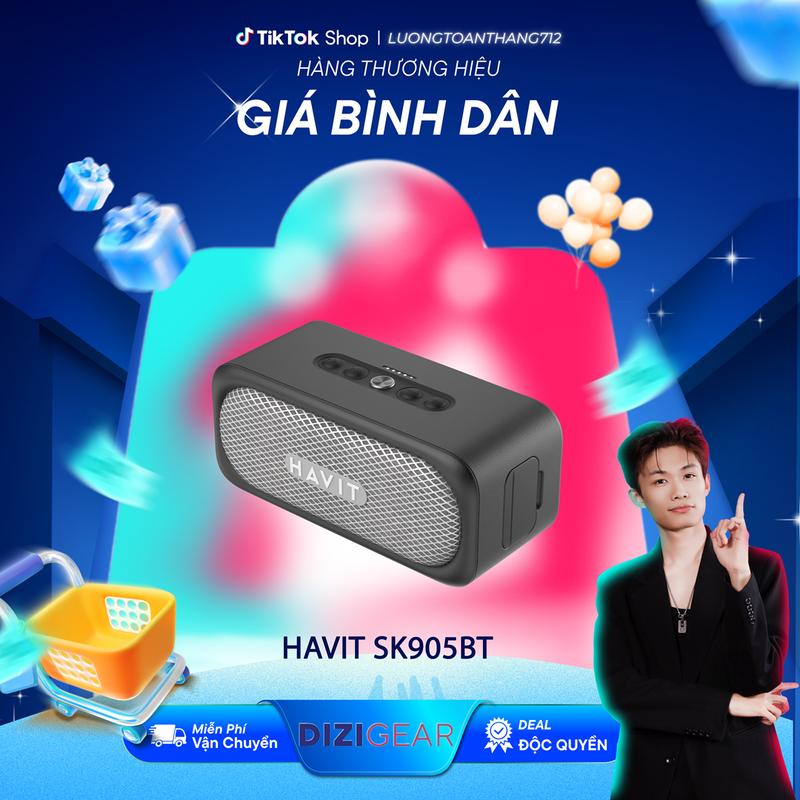 [Deal Độc Quyền KOC Lương Toàn Thắng] Loa Bluetooth HAVIT SK905BT, BT 5.3, Công Suất 20W, Kháng IPX7, Kết Nối Dual, Nghe Nhạc Đến 25H - Hàng Chính Hãng