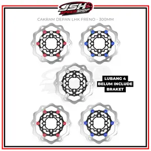 Cakram Disc Brake Depan LHK FRENO Tanpa Braket Lubang Baut 4 220mm 260mm 300mm Lubang Baut 4 Bebek Matic Beat Vario 110 Vario 125 Scoopy Genio Fiz R Jupiter Z MX New Grand