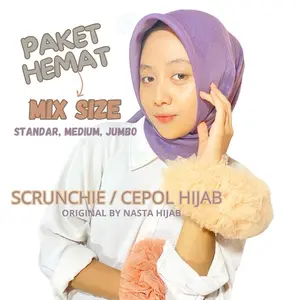 PAKET HEMAT MIX SIZE SCRUNCHIE CEPOL HIJAB PREMIUM BY NASTA HIJAB