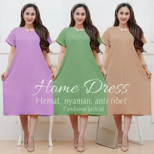 Daster Santai Crinkle Airflow Jumbo Resleting Busuy Frendly | Daster Rumahan Nyaman Bahan Adem | Dress Wanita