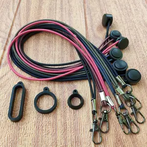 Lanyard Tali Aksesoris ID Card Gantungan Kalung Polos Black