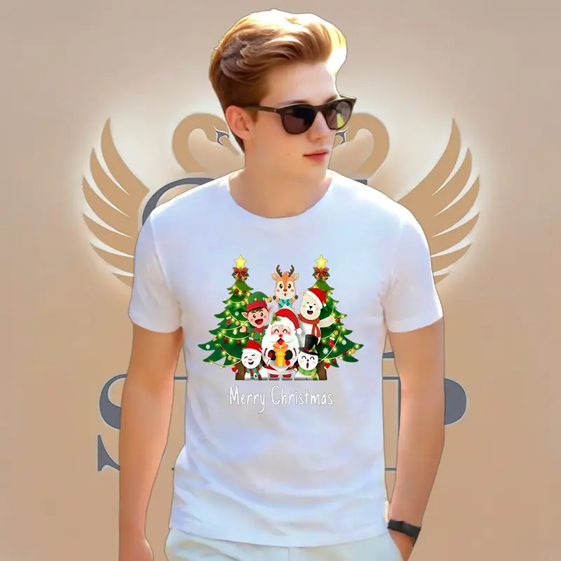 2lshop Atasan edisi spesial Natal Kaos Unisex Fashion Natal Baju special Natal Christmas Terima Custom Design Kilat Nyaman Soft Tebal Pria Casual Pendek Printing 2