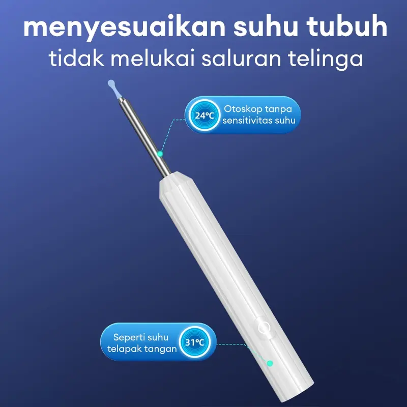 【Garansi 10 tahun】Korek kuping led Pembersih Telinga bayi alat pembersih telinga WIFI ear wax 5 in 1 Stainless steel besi earwax Senter  Dapat dihubungkan ke ponsel 6