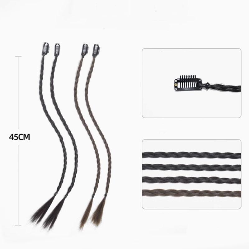 Tóc Giả Mô Phỏng, Phong Cách Y2K, Phong Cách Ngọt Ngào Và Ngầu, Bện Nhuộm, Dành Cho Nữ, Bện Đấm Bốc, Kẹp Tóc Đuôi Ngựa Đôi, Tóc Giả Dreadlocks Cô Gái Nóng Bỏng, 1 Mảnh 3