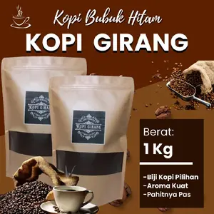 TERLARIS..!! 1Kg Kopi Bubuk Hitam, Kopi Girang Murah Meriah Robusta
