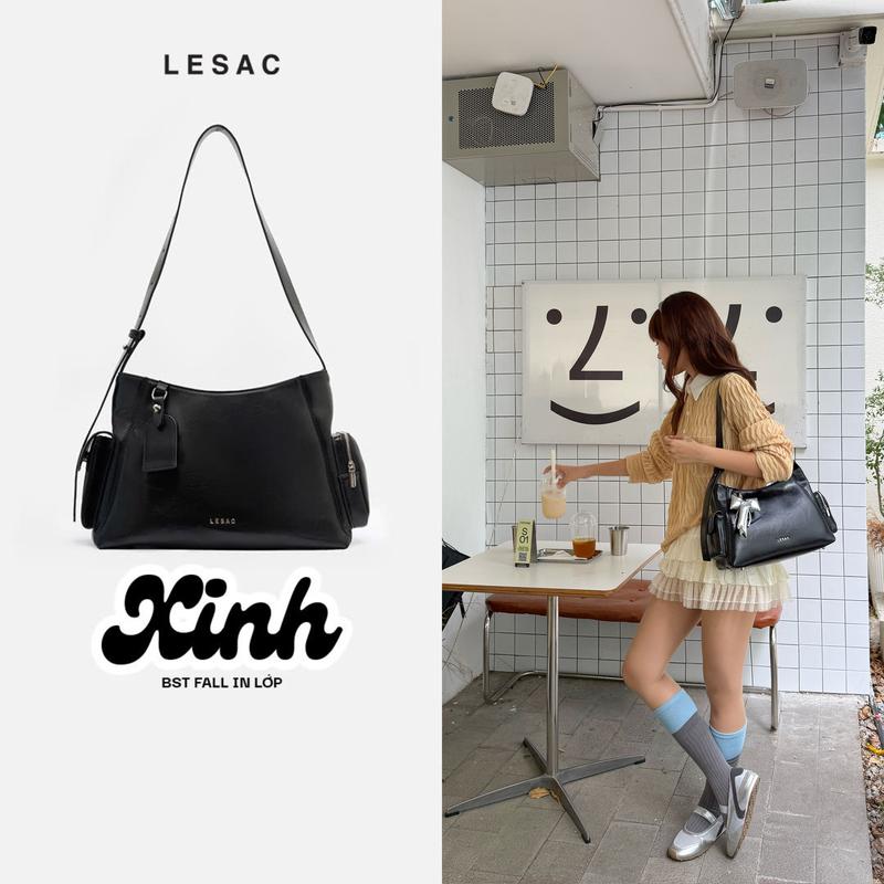   TẶNG CHARM  Túi tote thời trang LESAC "XINH" Bag dáng Hobo 