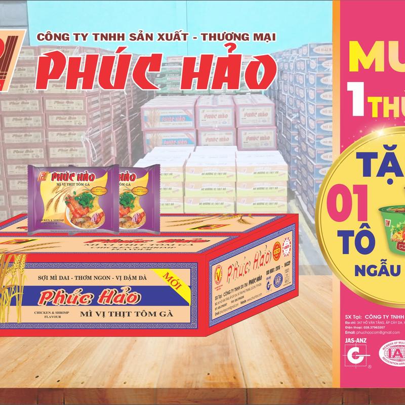  Phúc Hảo Mì Thịt Tôm Gà - 30 Gói 62gr 