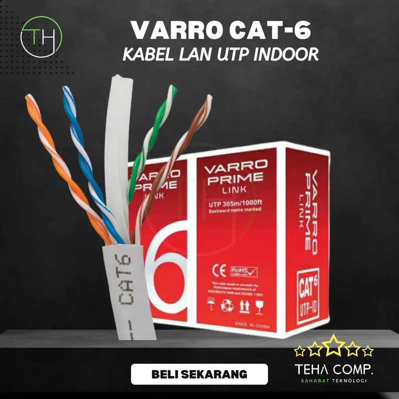 Kabel FTP UTP Cat5 Cat6 Outdoor Indoor 1 Meter Double Jacket LAN RJ45 3