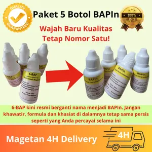 Pelangi Flora Indonesia Paket 5 Botol 6-BAP Hormon Perangsang Bunga dan Tunas Tanaman Anggrek Dendrobium Bulan Onchidium Vanda Catleya 30ml