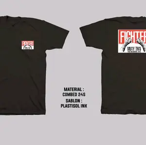 Kaos Cutton Combed 24s Sablon DTF Printing design bebas custom warna mencolok bebas custom