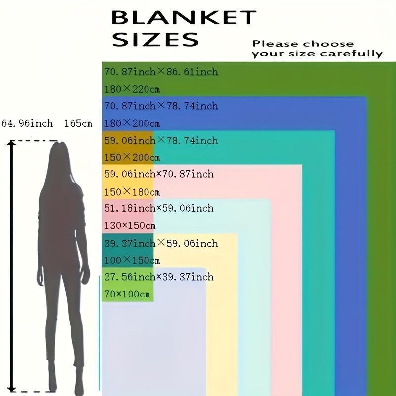 Cute Dog Pattern Double Sided Thickened Warm Blanket, Soft Comfortable Throw Blanket, Air-conditioned Room Blanket, Warm Nap Blanket for Home & Office 1