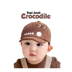 Topi Anak Motif Crocodile Lucu untuk Usia 0-3 Tahun - Pilihan Warna Menarik dan Desain Unik