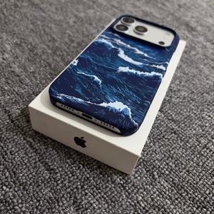 iPhone 17 Pro用 磁気カーボンファイバーケース、マット仕上げの保護カバー、iPhone 16 Pro Max対応、15/14/13/12モデル向けウェーブデザイン