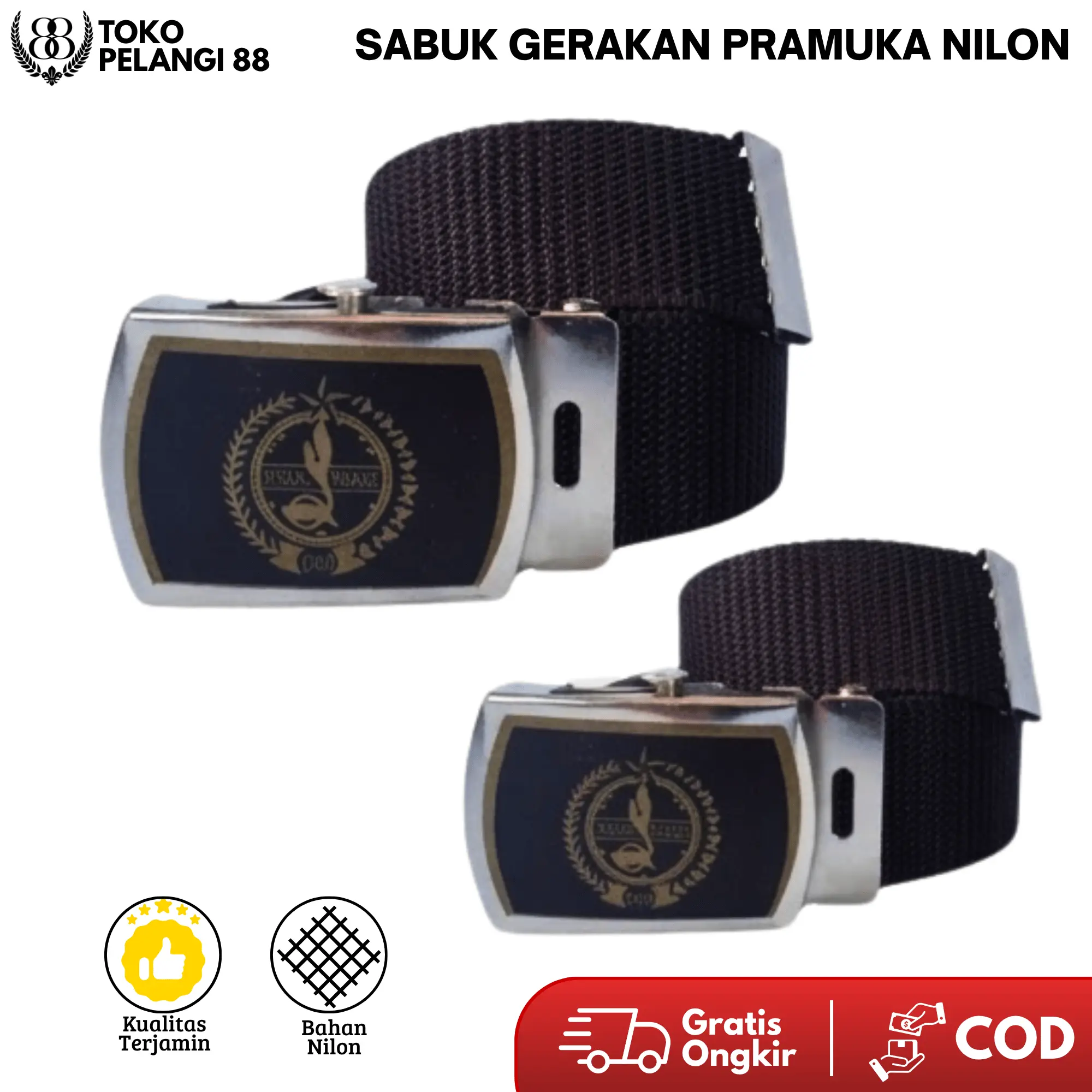 Sabuk Pramuka Cantolan - Ikat Pinggang / Gesper Pramuka Cantol Besar Kecil
