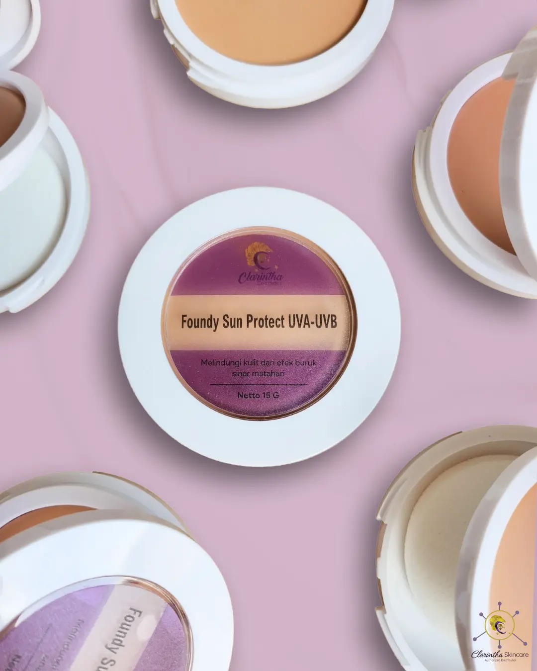 Sunscreen foundy - tinted sunscreen semua jenis kulit yang dikombinasikan dengan foundation, SPF 30 PA+++ melindungi wajah sekaligus mencerahkan wajah