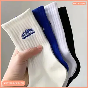 Zakka Store COD Kaus Kaki Anak Pria / Perempuan Warna Solid / Kaus Kaki Wanita Benang Tebal Menyerap Keringat / Kaus Kaki Motif Lucu