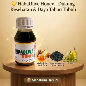 HabaOlive Honey Paket Hemat 2 Botol Madu Dukung Kesehatan & Daya Tahan Tubuh dengan Madu Hutan Multifora Habbatussauda dan Zaitun promo stamina