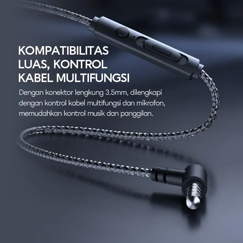 VIVAN Earphone In Ear Kabel Stereo Powerful Bass Wired Headset Q15 Black Garansi Resmi 1 Tahun Microphone Headphones Handsfree 1
