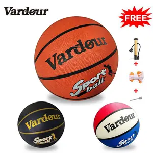 【Vardour】Bola Basket Ukuran 5/7 FIBA Standar - Material Karet Premium Anti Slip, Desain Ergonomis Nyaman Pegang, Tahan Lama untuk Lapangan Indoor, Outdoor & Aspal (Cocok untuk Sekolah, Club, dan Pemula)Bonus Gratls Pompa & Jarum Ball bola basket
