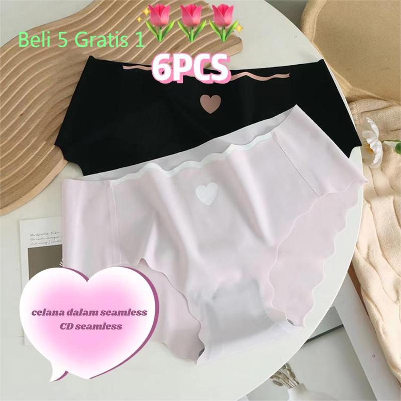LNR Shop Celana Dalam Seamless Import Premium Quality M-XL Untuk Wanita Perempuan Motif Love Bergelombang Bahan Adem Halus CD-070 0