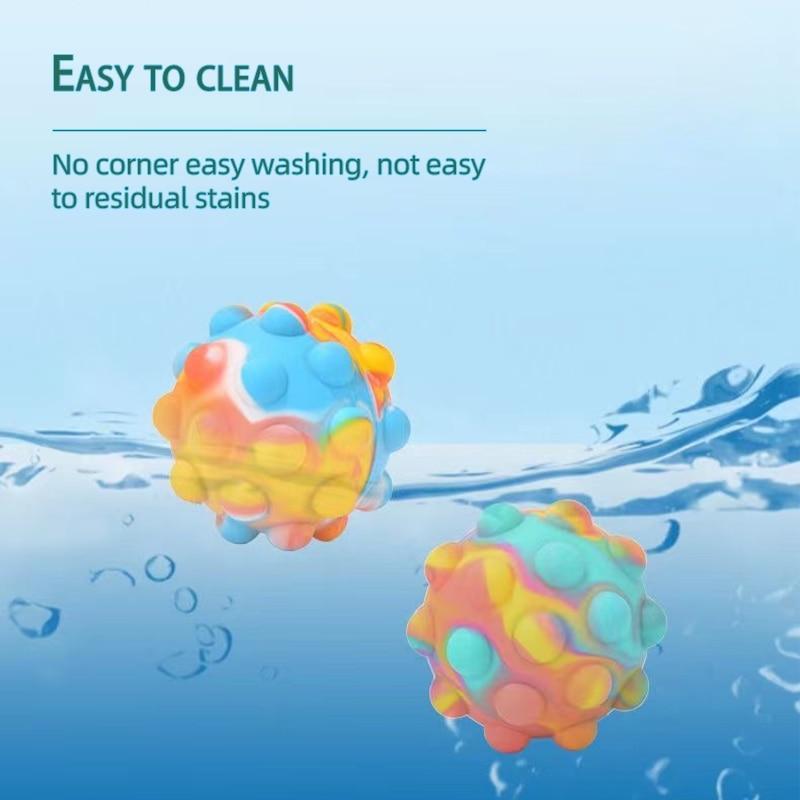Product Introduction of 2pcs Rainbow Ball Push Bubble Antistress Cube Decompression Toys Squeeze 3D Elastic Ball Stress Relief Sensory Toy For Kids Gift 14