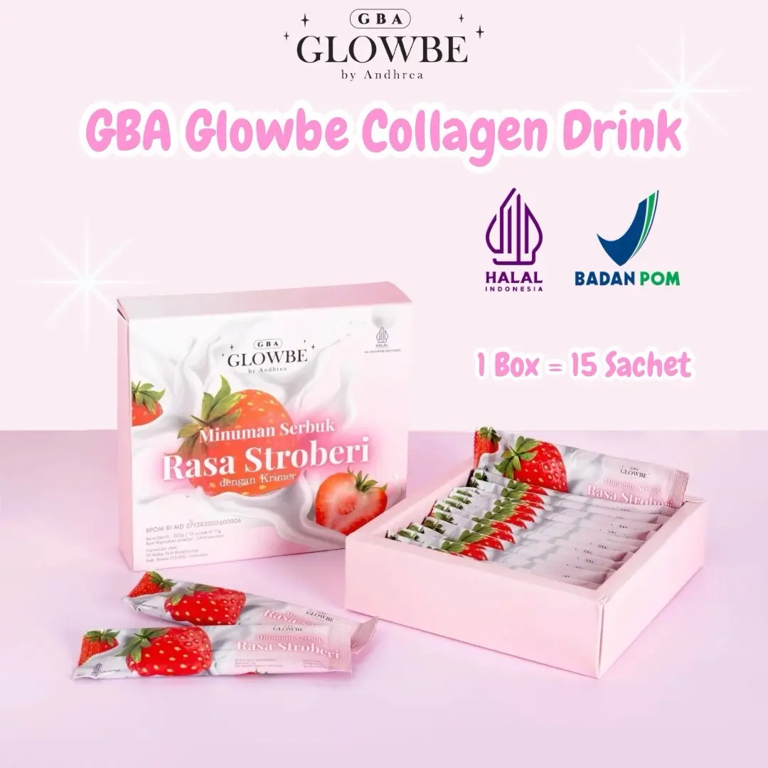 Glowbe Collagen Drink Minuman Kolagen Rasa Strawberry