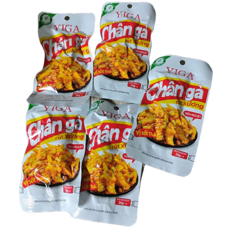 combo 5 gói chân gà rút xương YIGA 26g 1 gói vị sốt thái ăn vặt siêu ngon