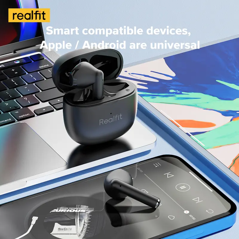 Realfit F1   True Wireless Bluetooth 5.3 Earbuds Playtime 24 Jam HIFI 4