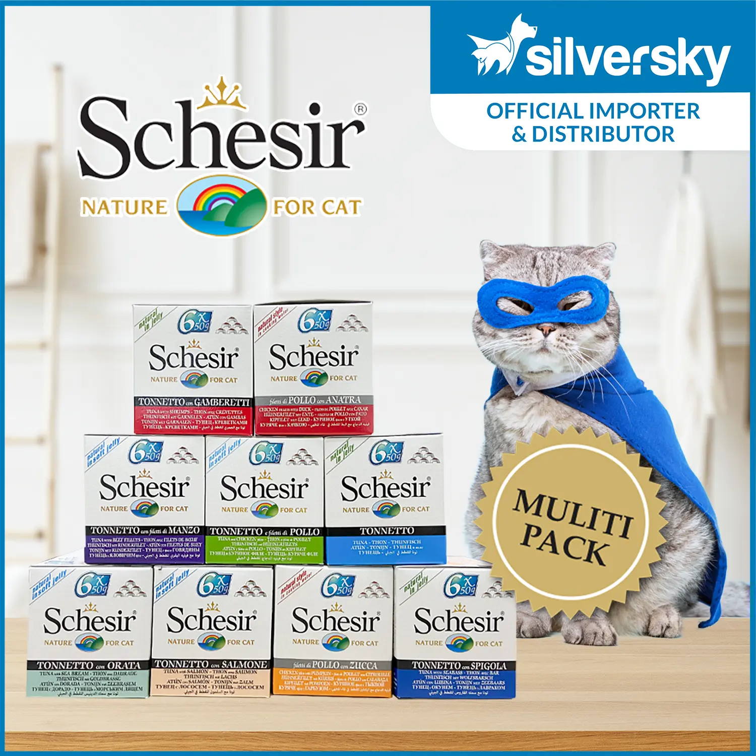 [Cat Wet Food] Schesir Multipack (6 cans x 50g)