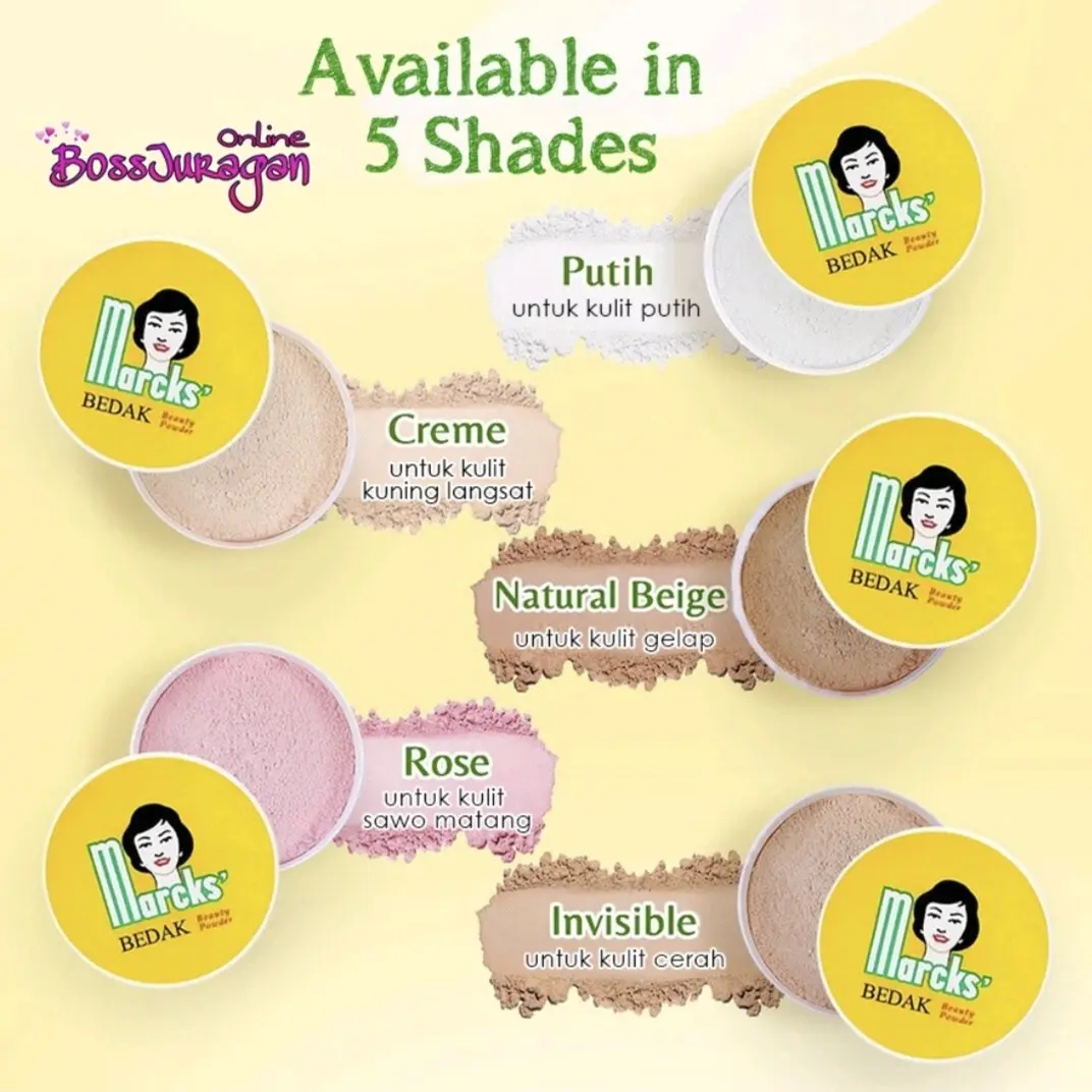Bedak marcks tabur warna invisible. ready warna putih Powder Wajah
