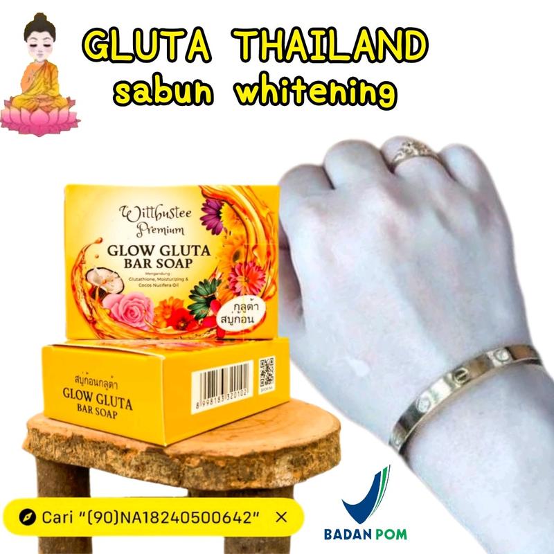 10 pcs SABUN GLUTA THAILAND BPOM Glutathione Mencerahkan Memudarkan Soap Aging Kering 1