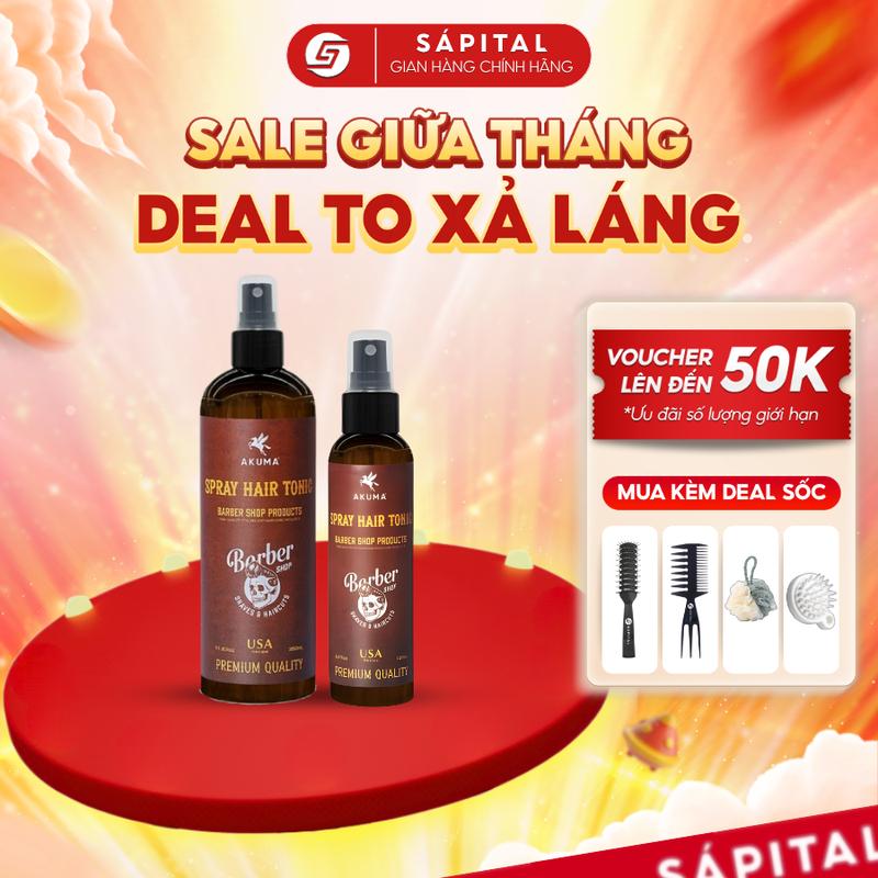 Xịt tạo phồng Akuma Spray Hair Tonic 120ml/350ml - Tạo độ phồng tự nhiên - Hỗ trợ tóc mượt mà, cung cấp dưỡng chất
