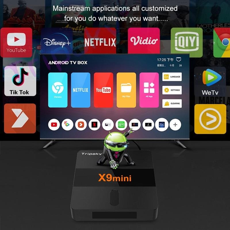 Product Introduction of STB Android 9 Smart TV Box Android X9 Mini Voice Remote Ram 2GB Rom 16GB 2/16 Unlock Full Channel TV Iflix Tanpa Bayar Bulanan GRATIS Amlogic S905W Quad Core Bluetooth 107