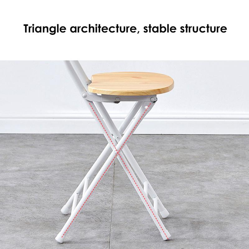 Folding Chair Household Small Dining Chair Small Stool Art Student Dormitory Multi-Functional Bar Stool High Stool Simple Chair 7