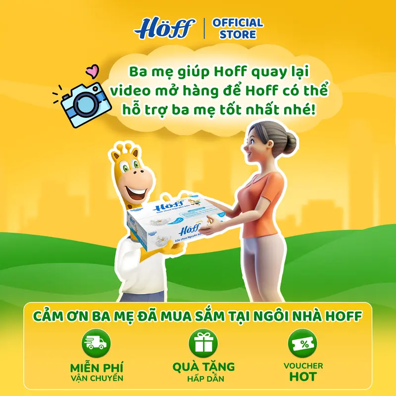 (Mới) Combo 2 sữa chua trái cây Hoff Mix vị Lê và Dưa Lưới 2 lốc (8 hộp x 55g) 6